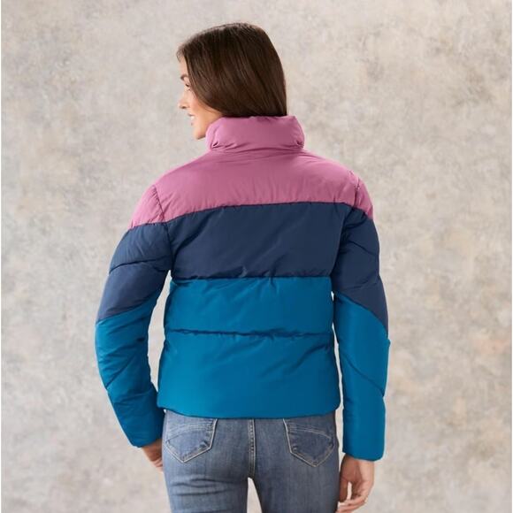 Sundance Greer Mountain Jacket Pink and Blue Retro Puffer Synthetic Small Poly - Picture 2 of 10